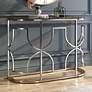 1_Sol 42"W Chrome and Gold Plating Haft-Circle Console Table