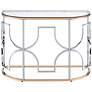 3_Sol 42"W Chrome and Gold Plating Haft-Circle Console Table more views