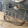 6_Sol 42"W Chrome and Gold Plating Haft-Circle Console Table more views