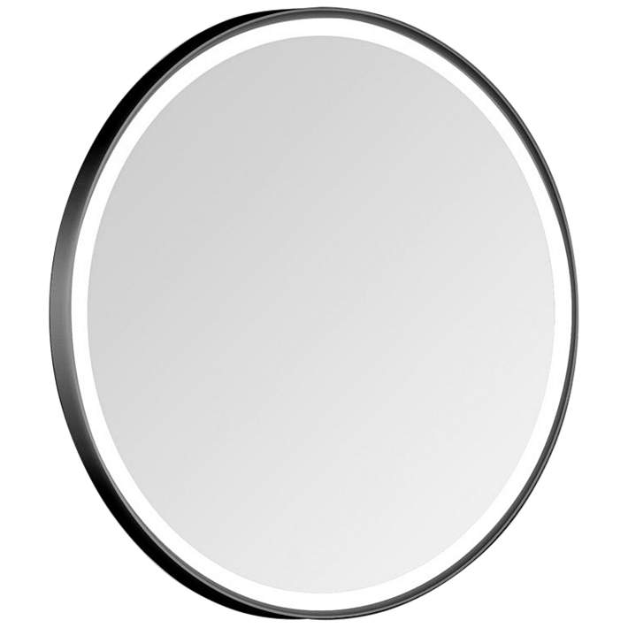 Sola Black Metal 30 Round LED Lighted Vanity Wall Mirror - #282R5