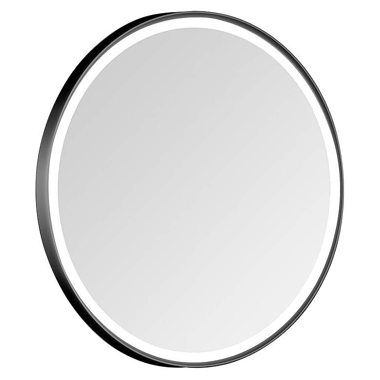 Image 2 Sola Black Metal 30 inch Round LED Lighted Vanity Wall Mirror