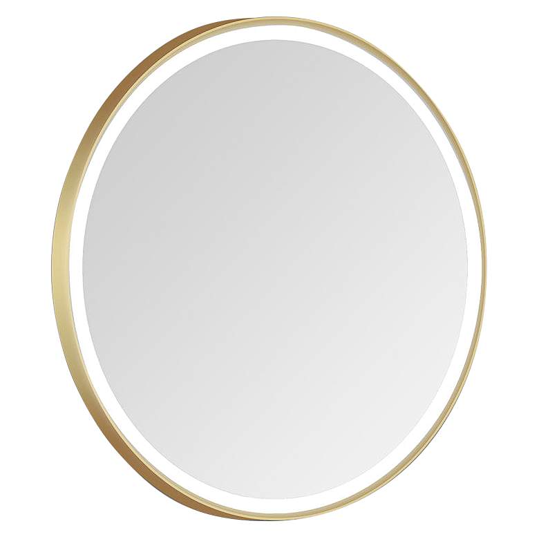 Image 2 Sola Gold Metal 30" Round LED Lighted Vanity Wall Mirror
