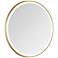 Sola Gold Metal 30" Round LED Lighted Vanity Wall Mirror