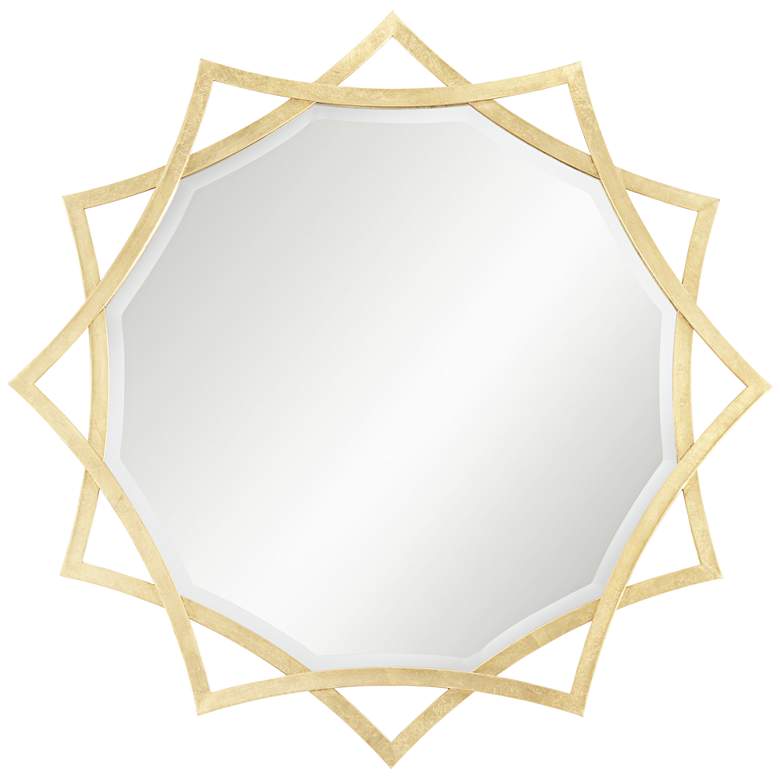 Image 2 Sola Sonnet Gold Iron 34" Round Starburst Wall Mirror