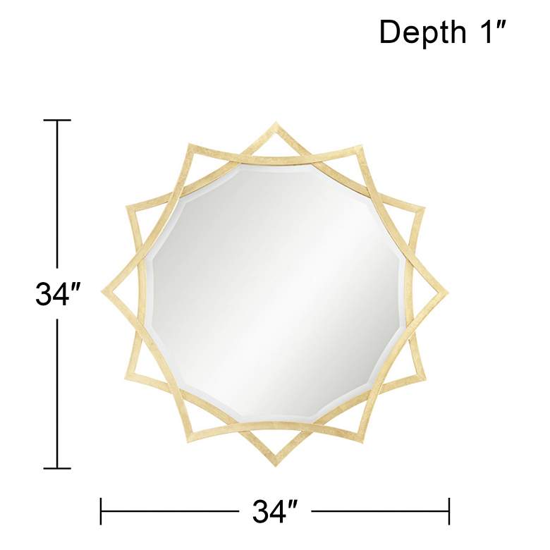 Image 7 Sola Sonnet Gold Iron 34" Round Starburst Wall Mirror more views