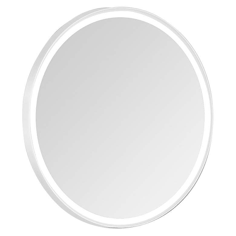 Image 2 Sola White Metal 30" Round LED Lighted Vanity Wall Mirror