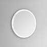 Sola White Metal 30" Round LED Lighted Vanity Wall Mirror