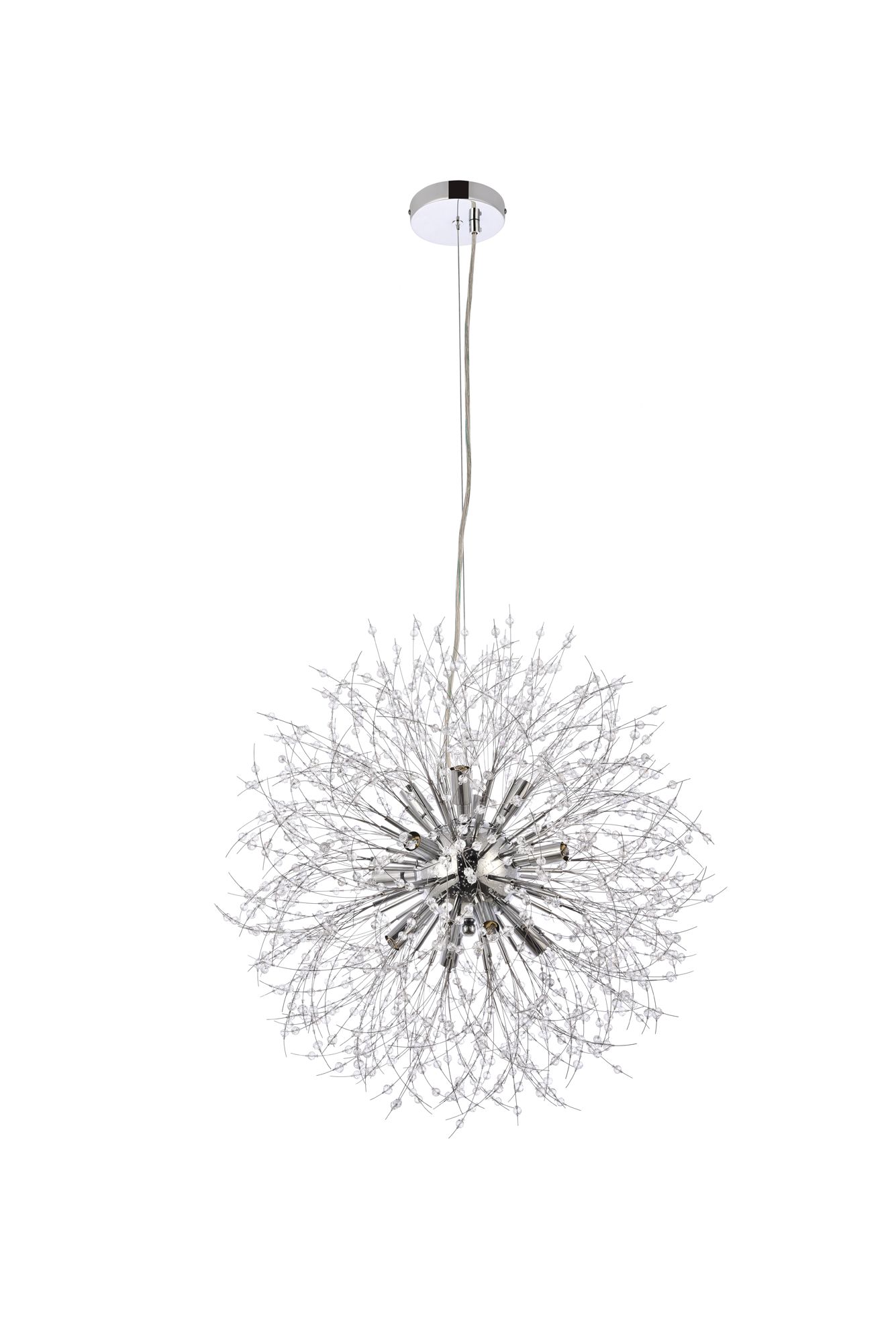 Solace 23 1/2" Wide Chrome 12-Light Starburst Pendant