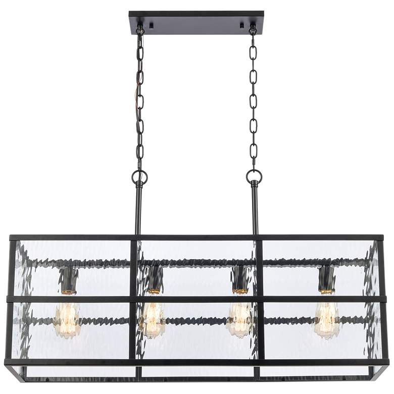 Image 1 Solace 34" Wide 4-Light Linear Chandelier - Matte Black