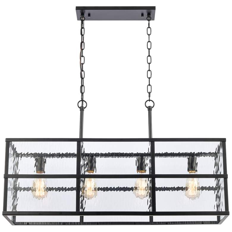 Image 1 Solace 34 inch Wide 4-Light Linear Chandelier - Matte Black