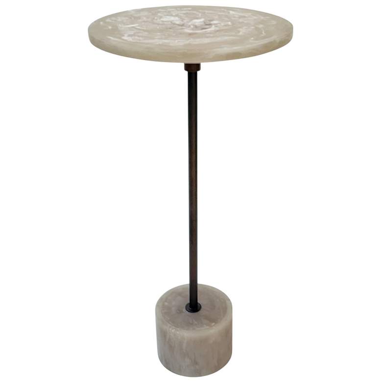 Image 1 Solace Pedestal Table - White/Antique Copper