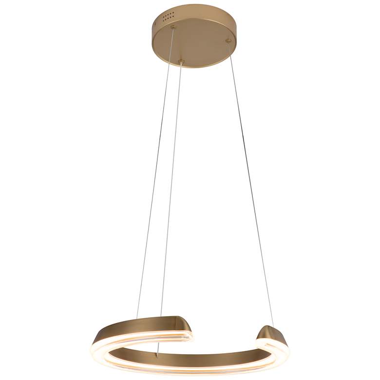 Image 1 Solaire 15.7" Satin Antique Brass Pendant