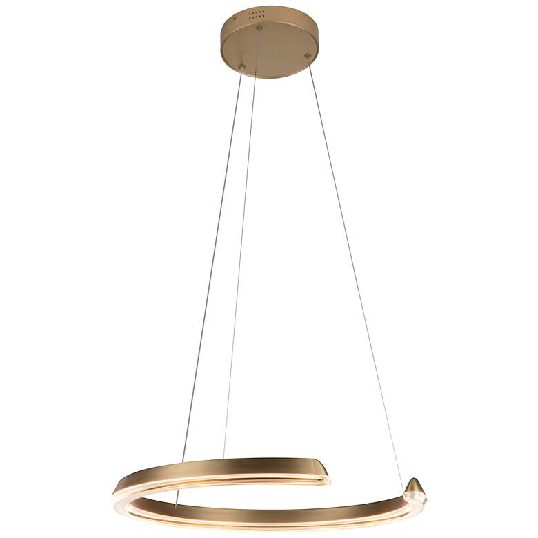 Image 1 Solaire 23.6" Satin Antique Brass Pendant