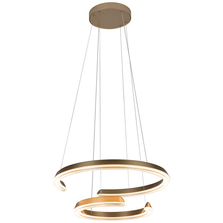 Image 1 Solaire 23.6" Satin Antique Brass Pendant