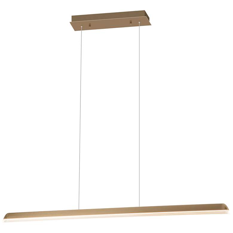 Image 1 Solaire 47 1/4"W Satin Antique Brass LED Linear Mini Pendant