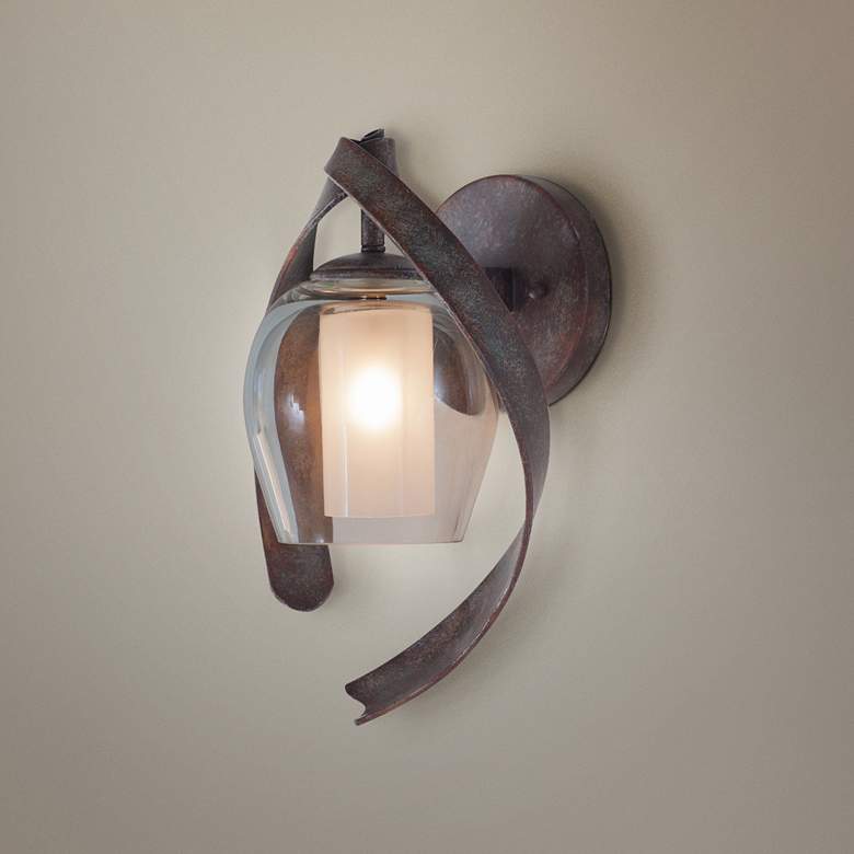 Image 1 Solana 13" High Oxidized Copper Hand-Forged Wall Sconce