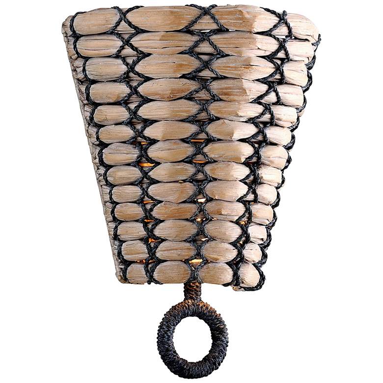 Image 1 Solana 14 1/2" High Earthen Bronze Seagrass Wall Sconce