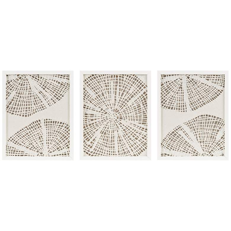 Image 2 Solana Coastal 23 1/4 inchH Off-White 3-Piece Frame Wall Art Set