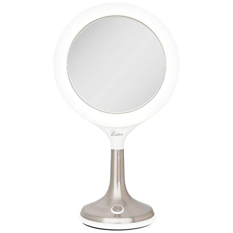 Image 1 Solana Satin Nickel 1X/8X LED Variable Lighted Makeup Mirror