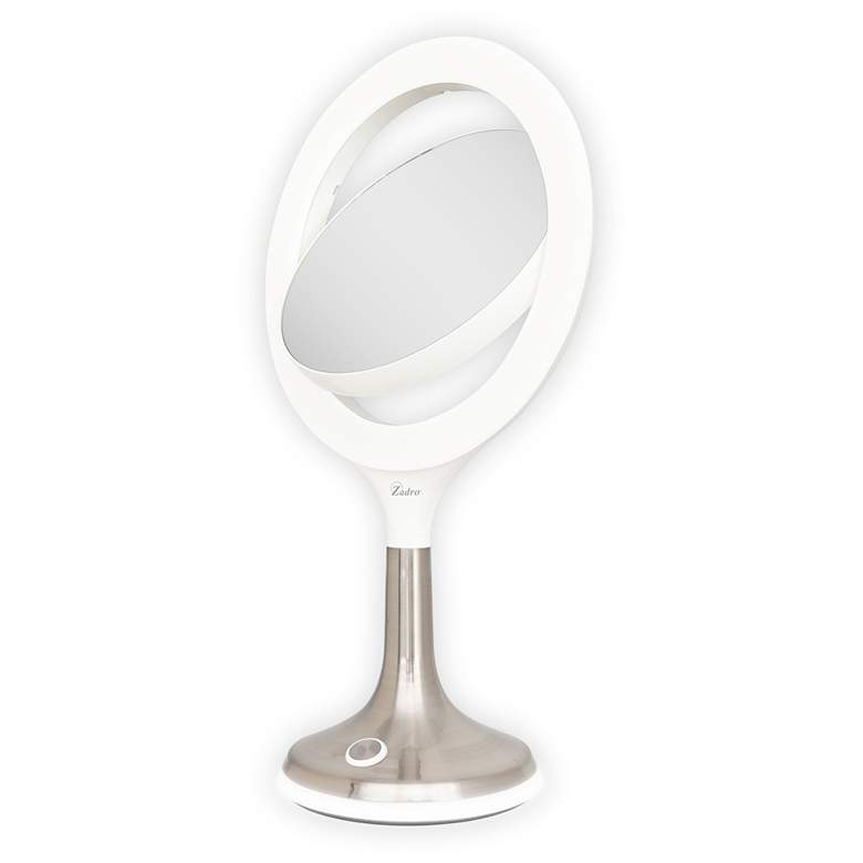 Image 2 Solana Satin Nickel 1X/8X LED Variable Lighted Makeup Mirror more views