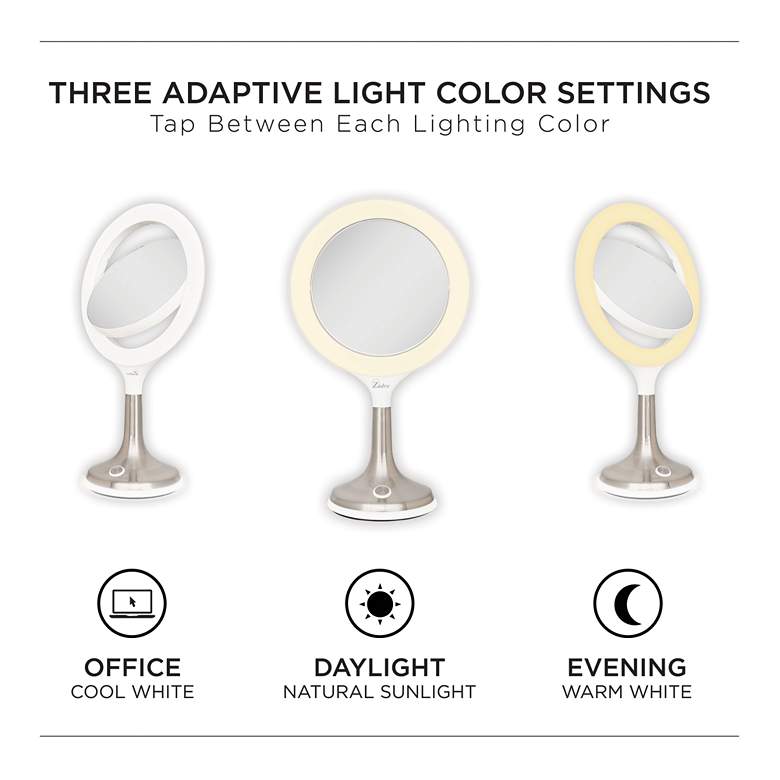 Image 5 Solana Satin Nickel 1X/8X LED Variable Lighted Makeup Mirror more views