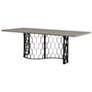 Solange 87 in. Rectangular Dining Table in Concrete and Black Metal
