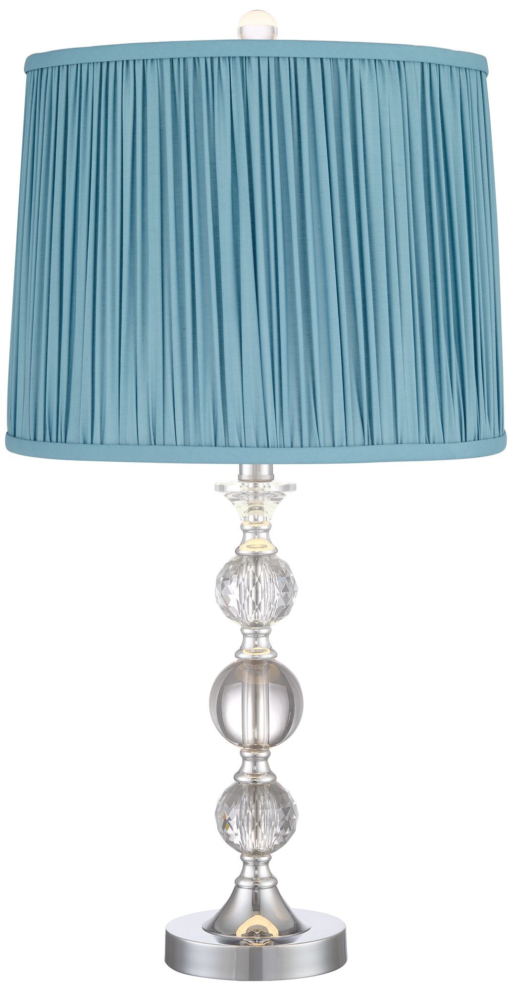 teal and silver lamps