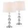Solange Silver and Stacked Crystal Table Lamps Set of 2