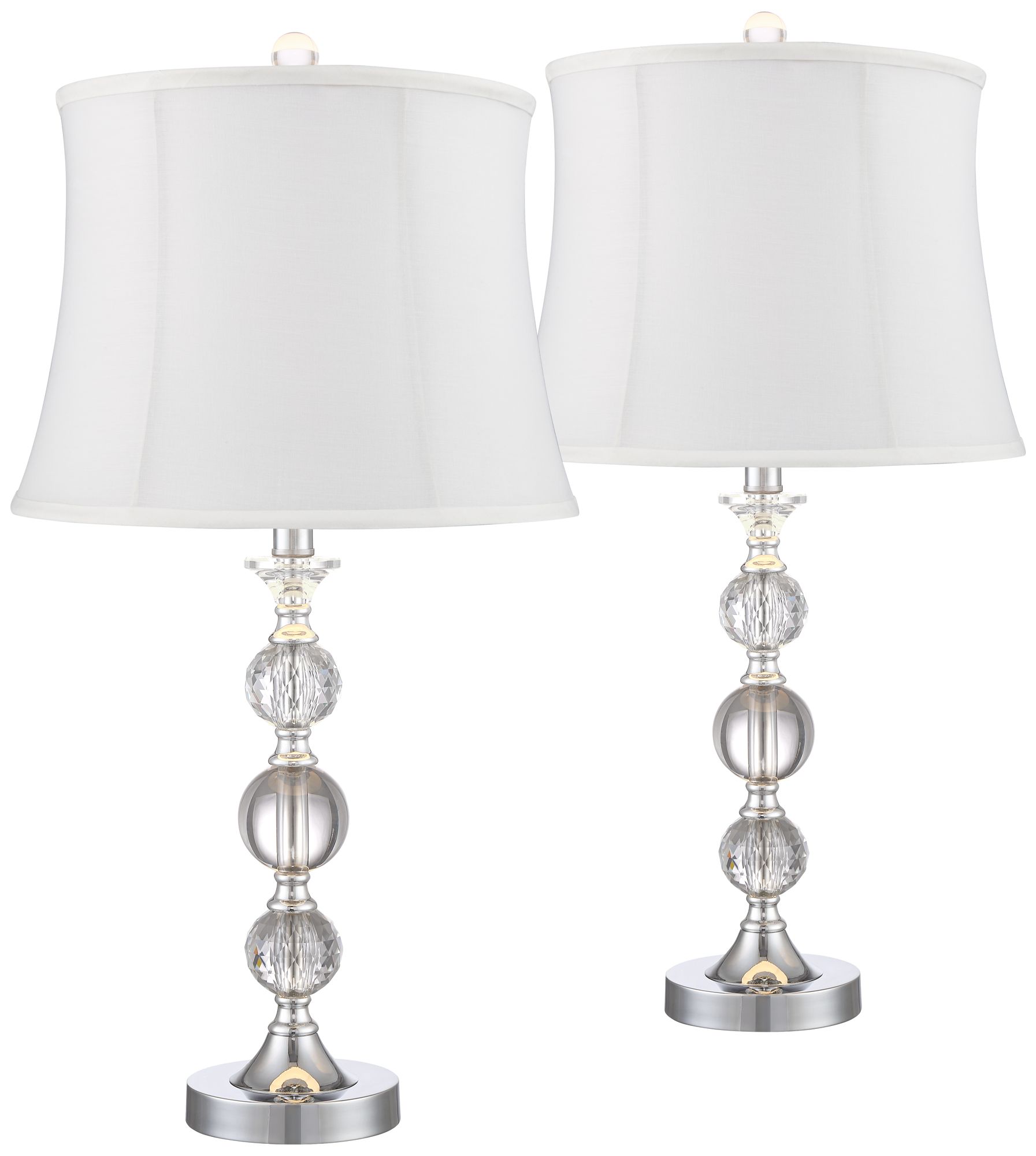 cream and silver table lamp