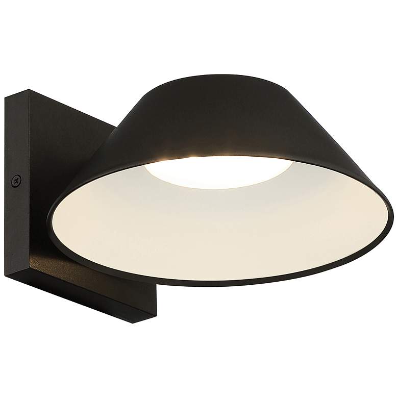 Image 4 Solano 12 inch Large Black LED Outdoor Wall Sconce more views