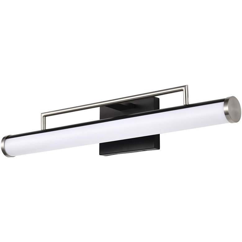 Image 2 Solano 24" Wide Black and Brushed Nickel LED Bath Light