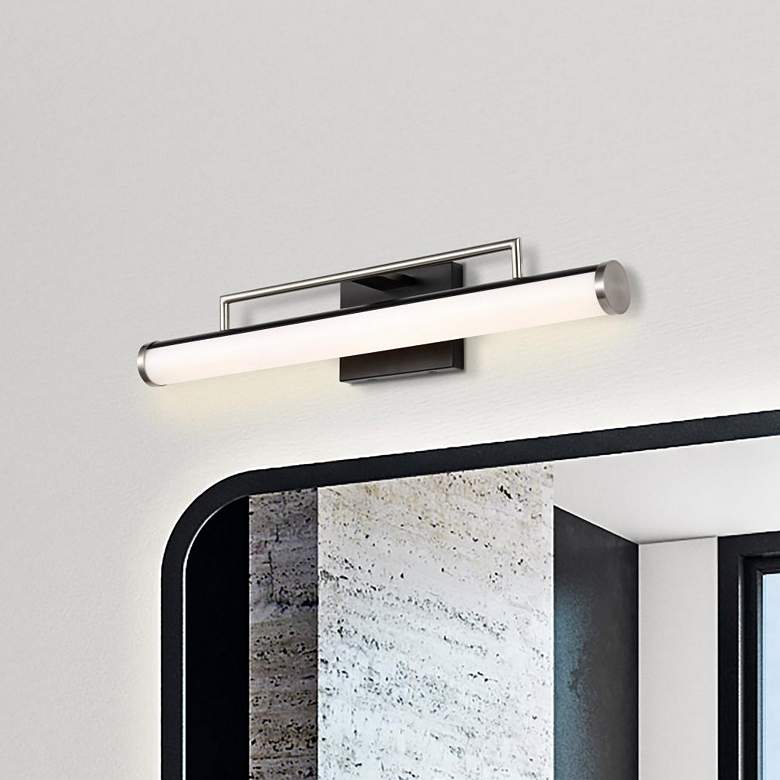 Image 1 Solano 24" Wide Black and Brushed Nickel LED Bath Light