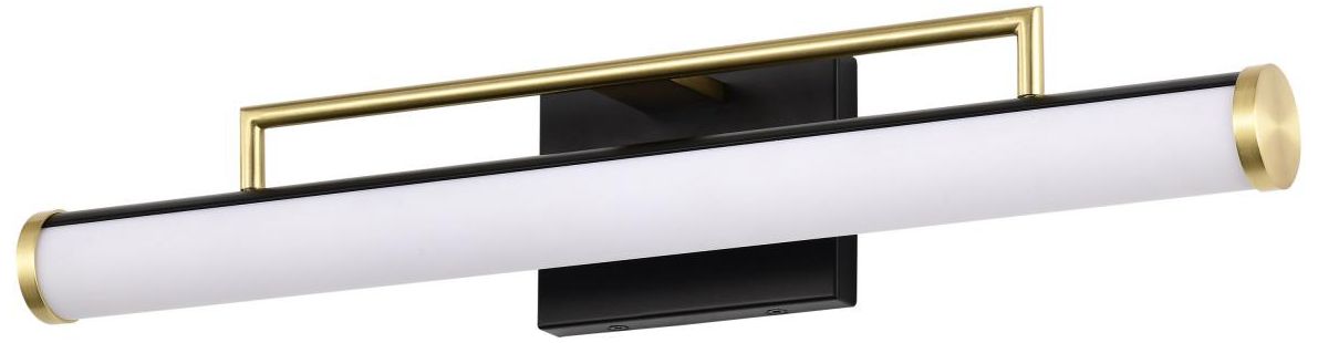 Image 2 Solano 24" Wide Matte Black and Brushed Brass LED Bath Light
