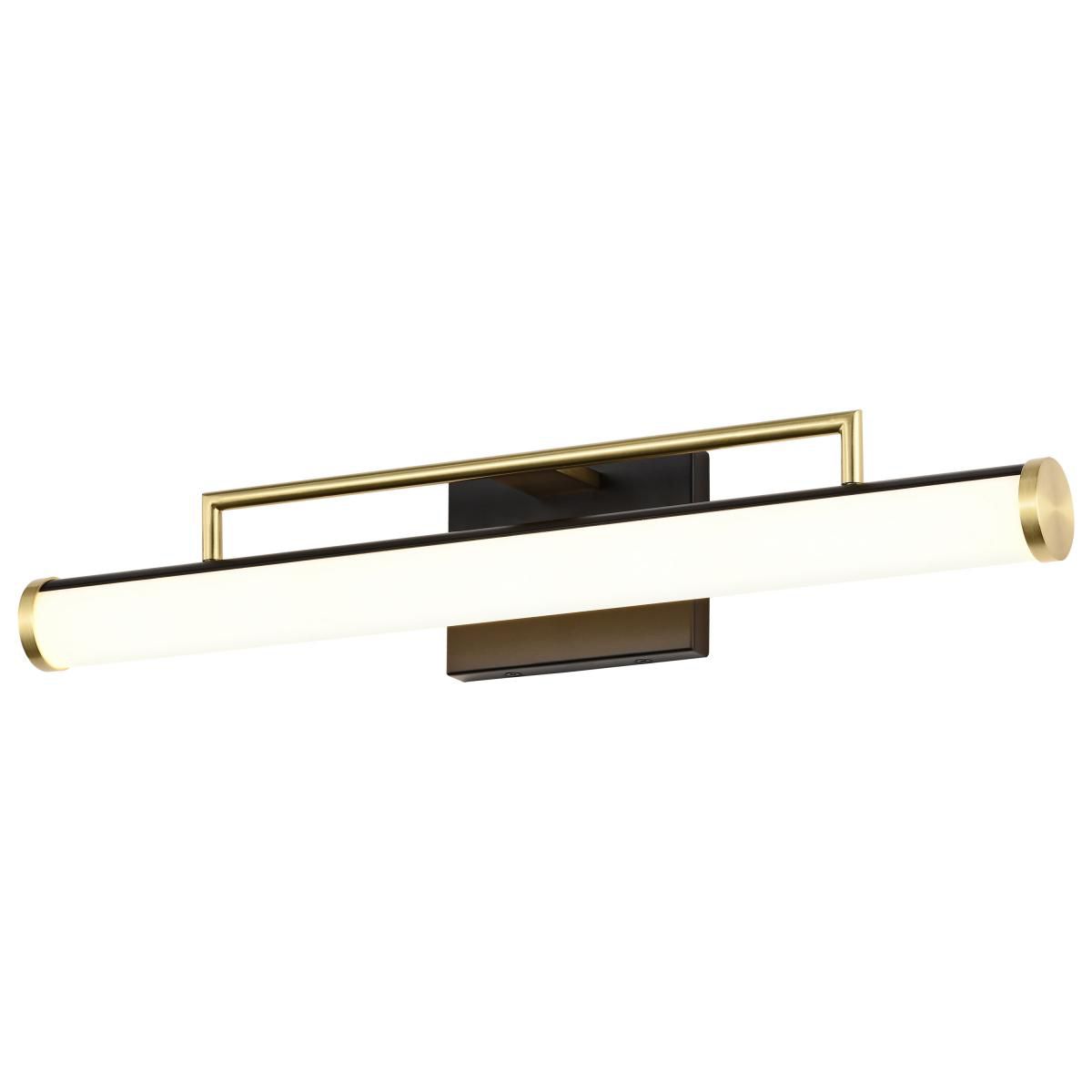 Image 3 Solano 24" Wide Matte Black and Brushed Brass LED Bath Light more views