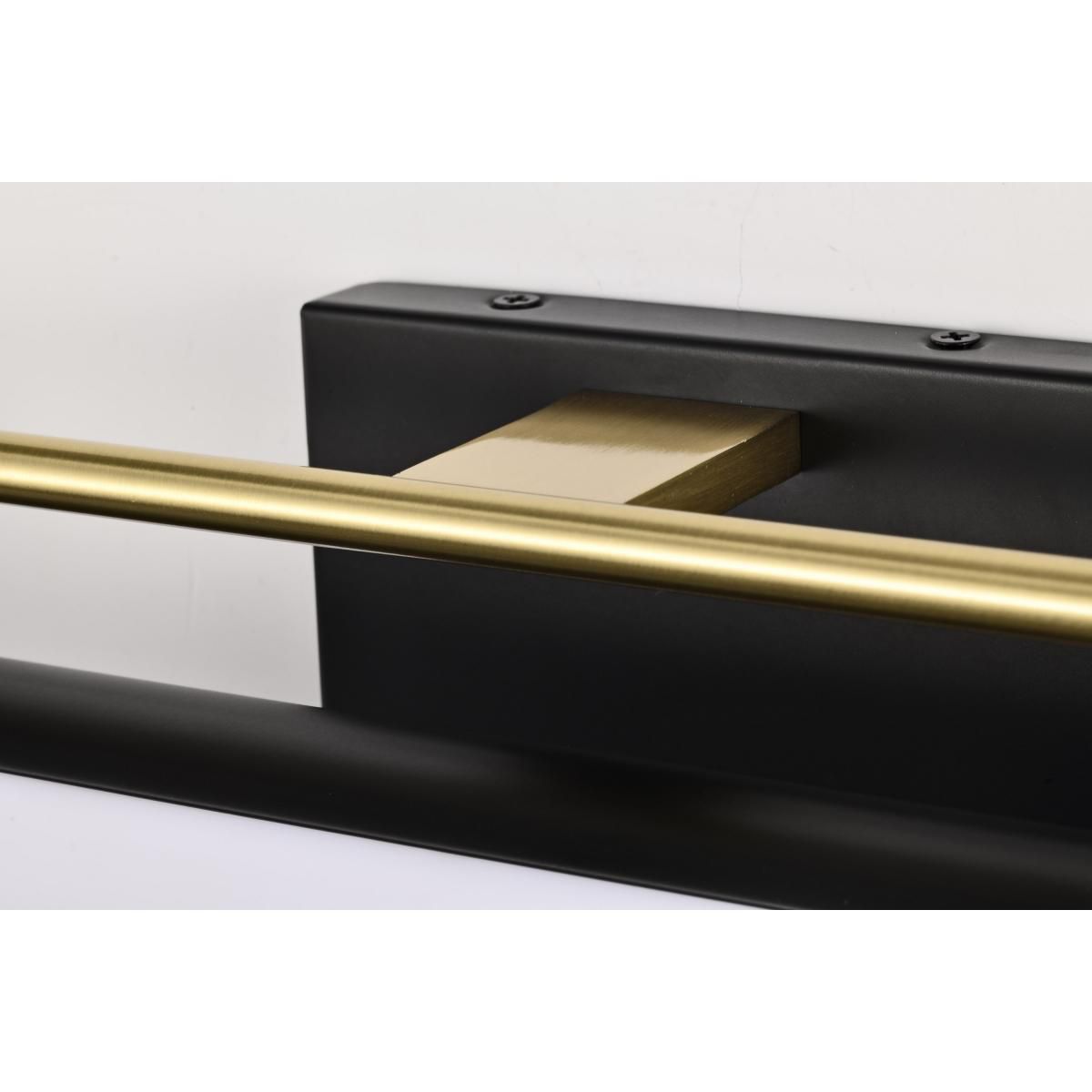 Solano 24" Wide Matte Black and Brushed Brass LED Bath Light