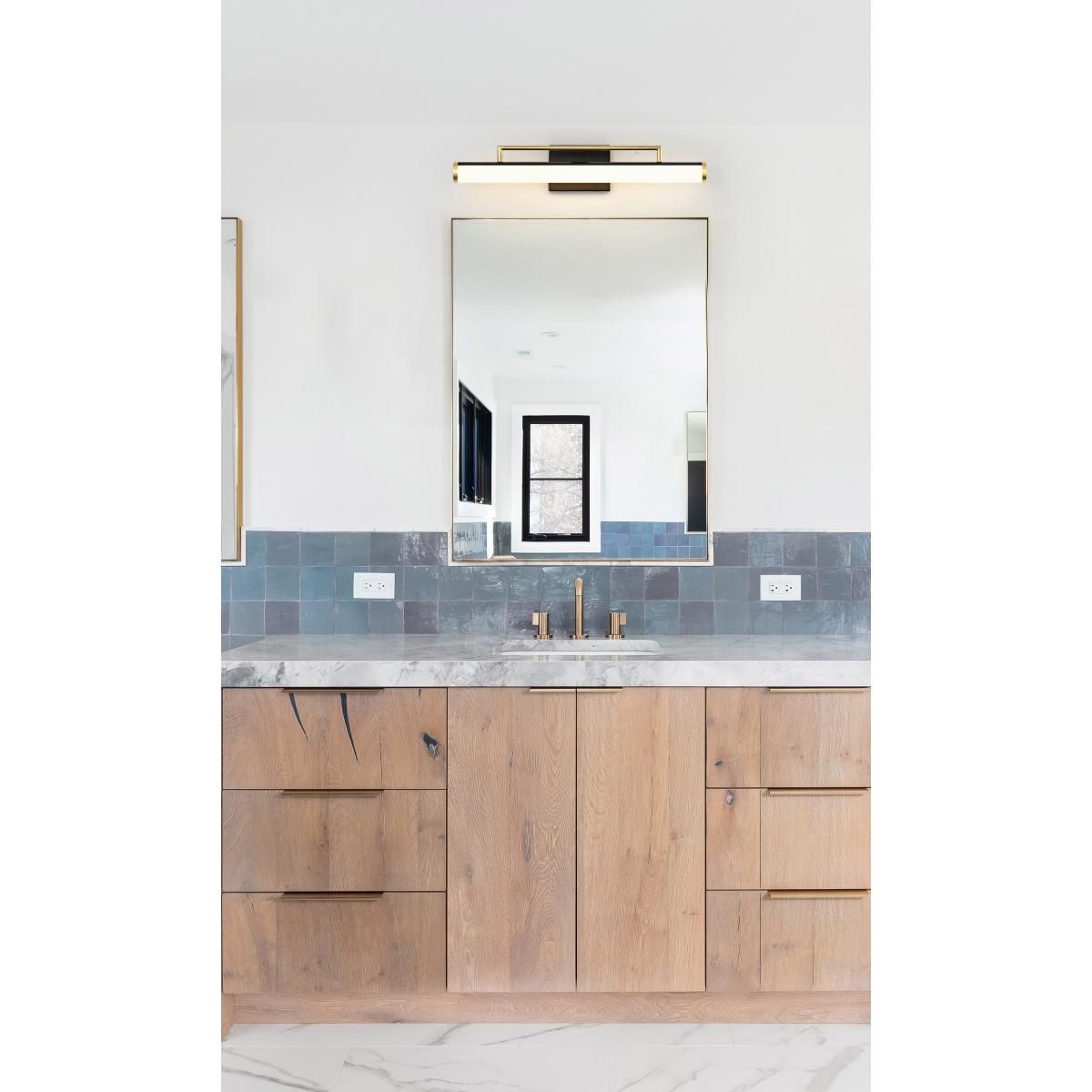 Solano 24" Wide Matte Black and Brushed Brass LED Bath Light