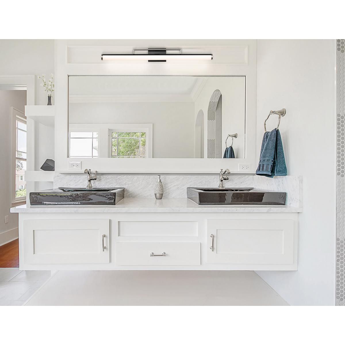 Solano 36" Wide Black and Brushed Nickel LED Bath Light