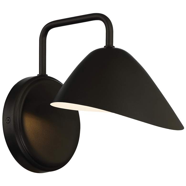 Image 1 Solano Outdoor LED Wall Mount - Round Backplate - Scoop Shade