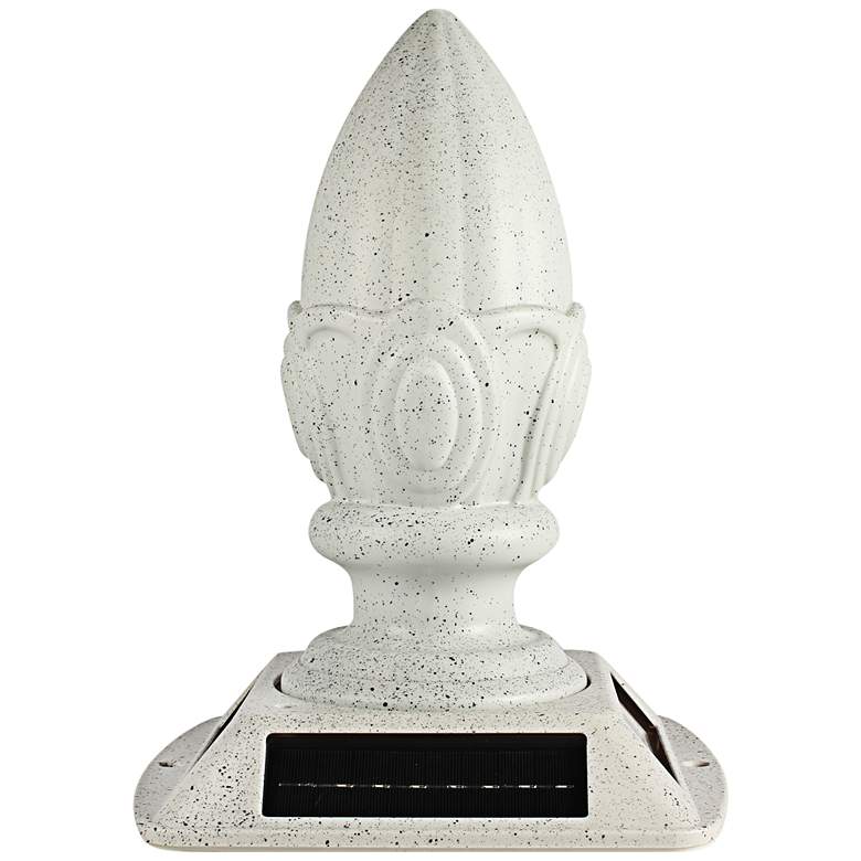 Image 1 Solar Acorn Pillar Finial Light Speckled Grey Outdoor LED Pier Mount Light