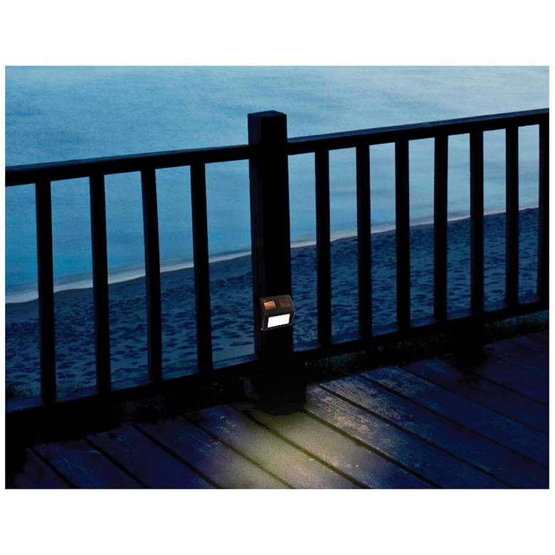 Image 3 Solar Power 5 3/4 inchW Bronze Step or Deck Lights Set of 4 more views