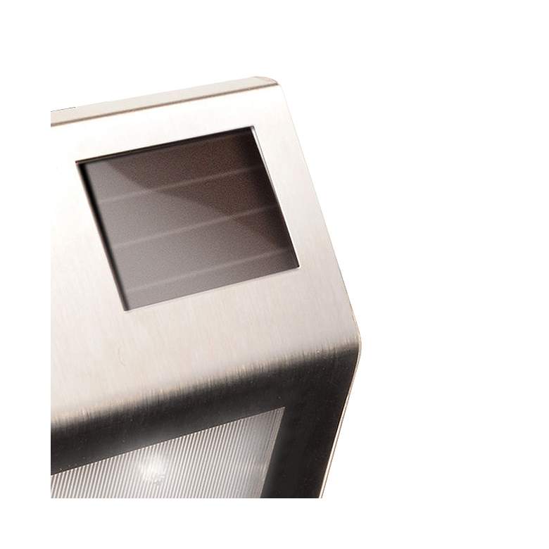 Image 2 Solar Power 5 3/4"W Stainless Steel Deck Lights Set of 4 more views