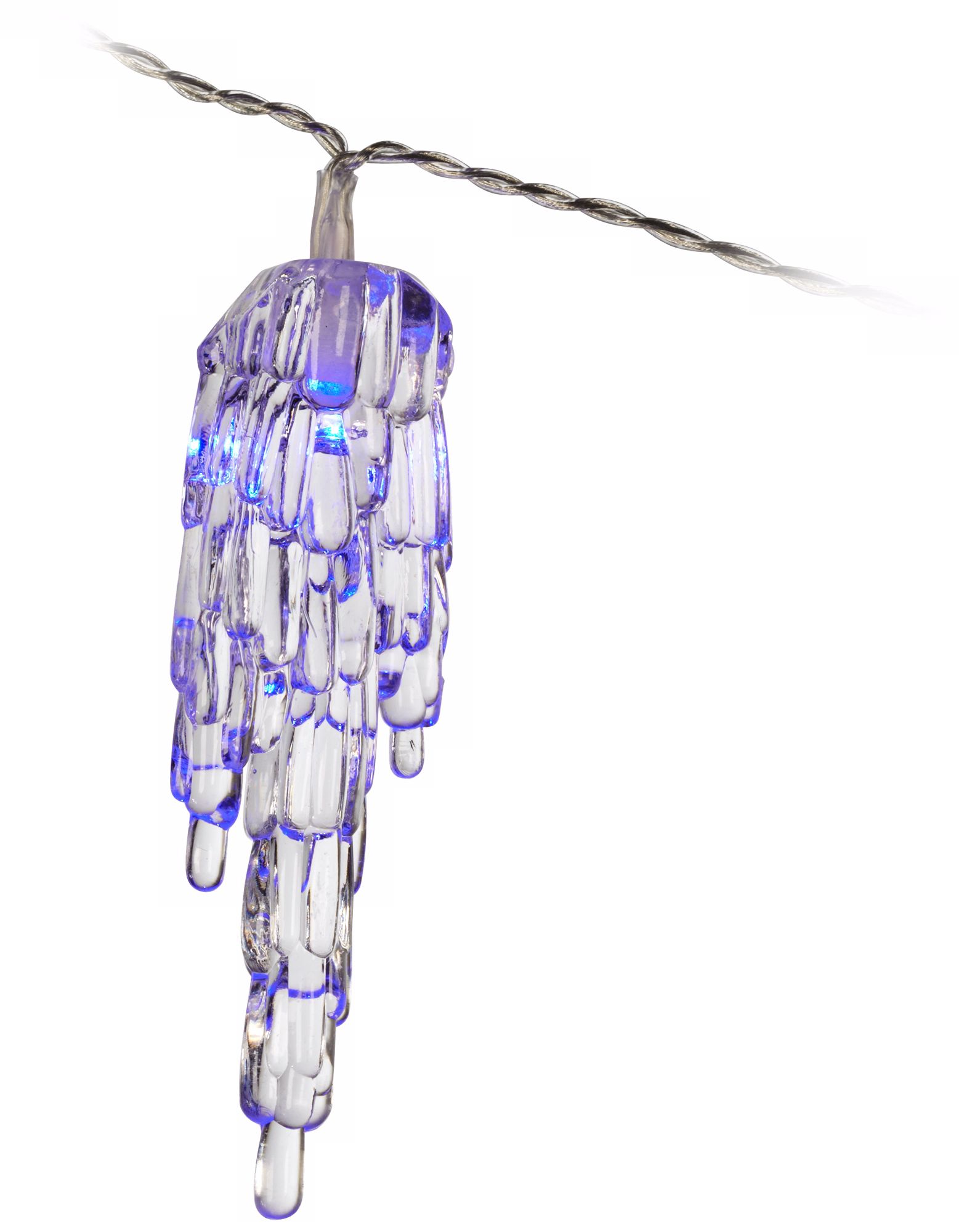Solar Powered 10 Light Clear Icicle LED String Lights Y7365 Lamps Plus