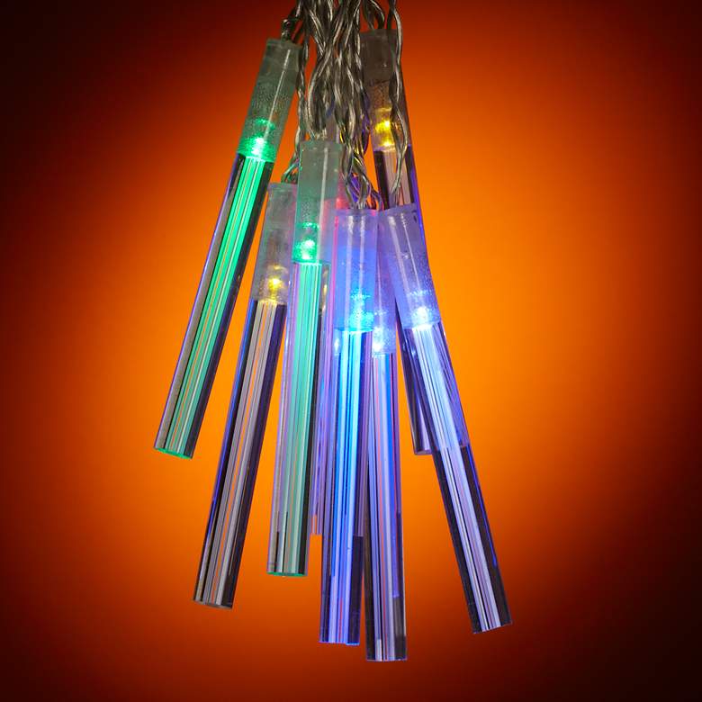 Image 1 Solar Powered 10 Light Diffusion Rod LED String Lights