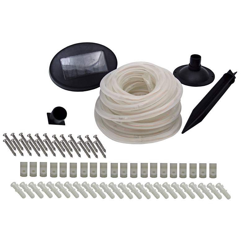 Image 1 Solar Powered 100 Count White LED Rope Lights