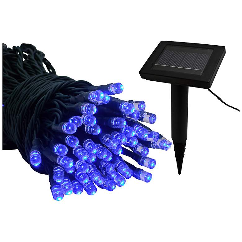 Image 1 Solar Powered 22 Foot Long Blue LED String Lights