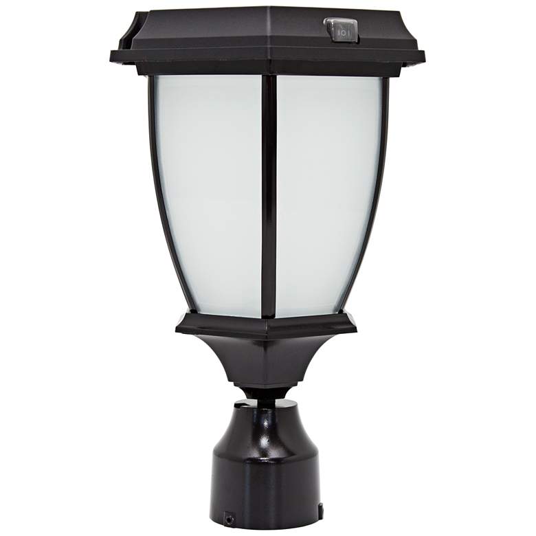 Image 1 Solar Powered Black Finish LED Outdoor Post Light