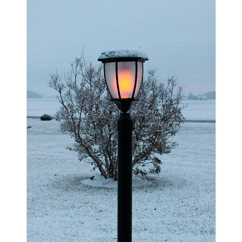 Solar Powered Black Finish LED Outdoor Post Light more views