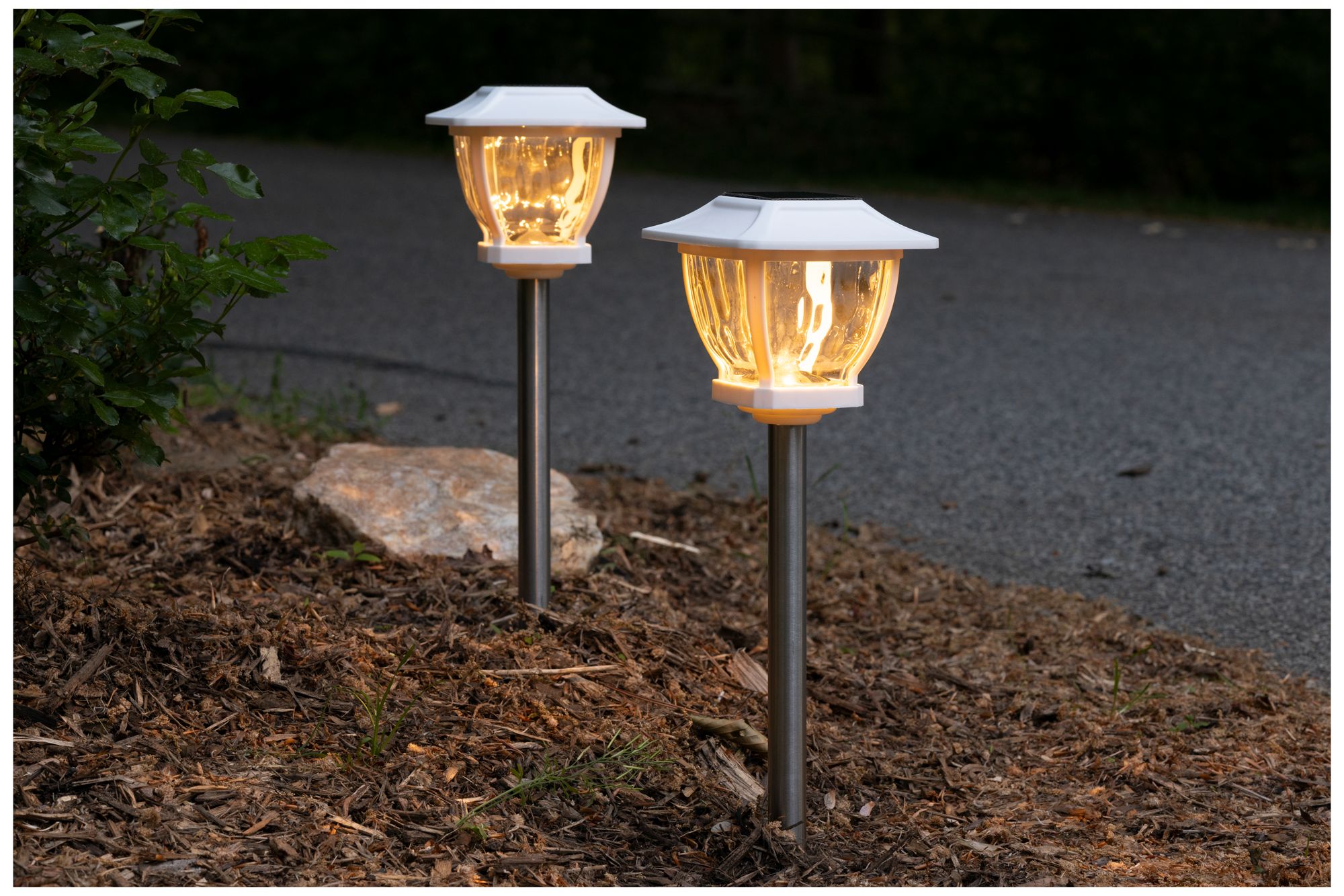Image 4 Solar Wave Glass Style - Super Bright Path Lights - 2 Pack - White more views