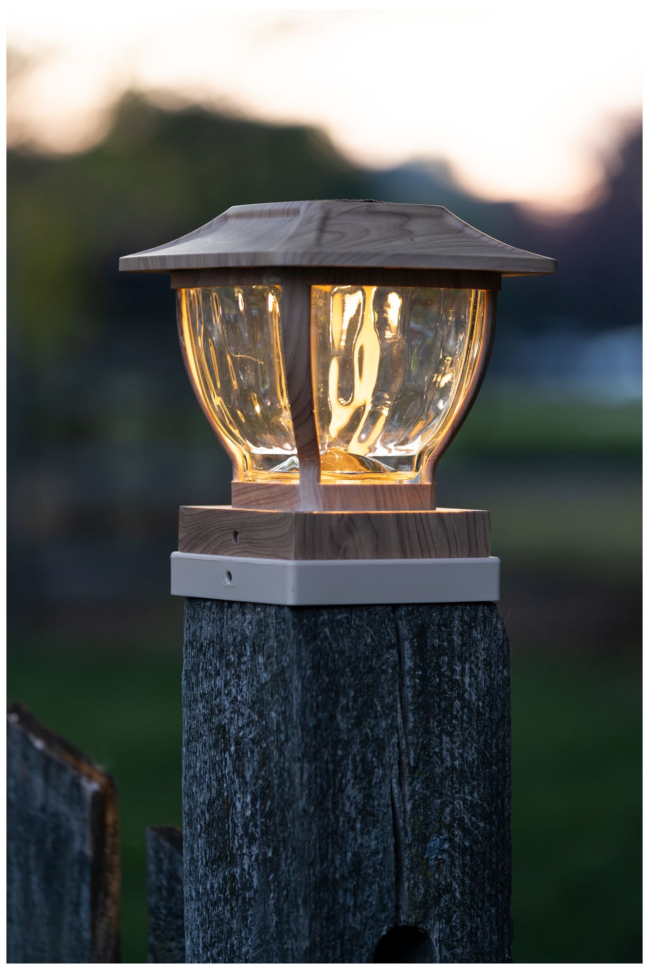 Image 4 Solar Wave Style - Post Cap & Deck Railing Lights, Oak Finish, Pack of 2 more views