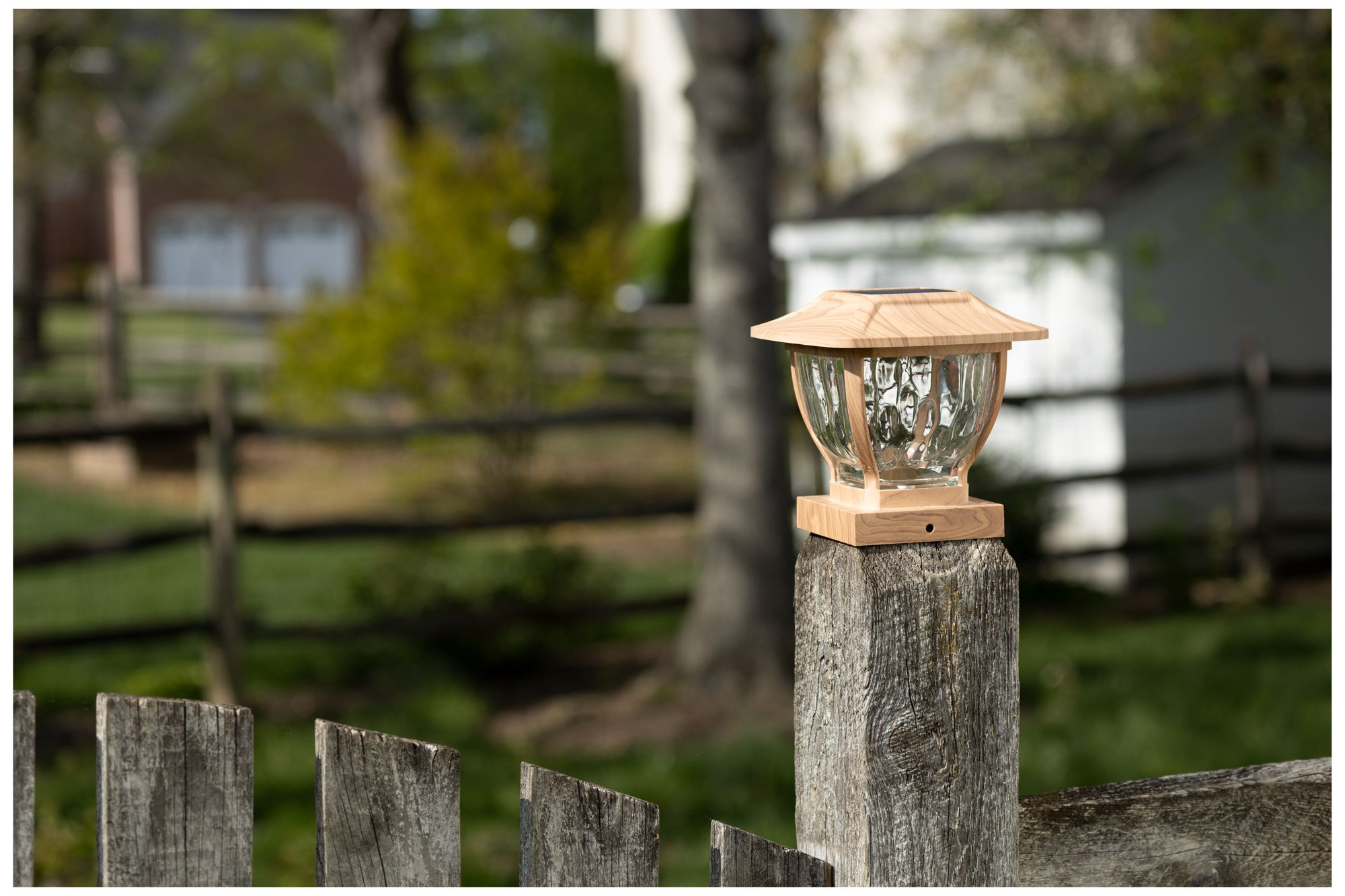 Image 5 Solar Wave Style - Post Cap & Deck Railing Lights, Oak Finish, Pack of 2 more views